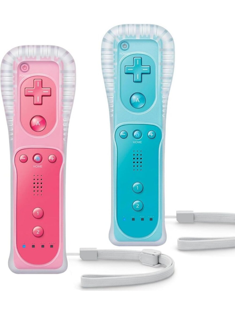 Wireless Remote Controllers for Wii & Wii U - 2 Pack with Silicone Case & Wrist